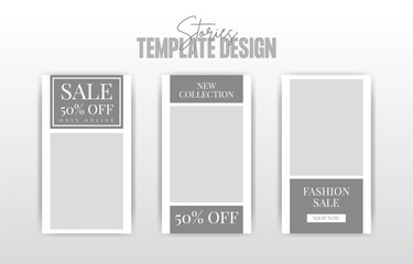 Set of modern social media story template . fashion story template
