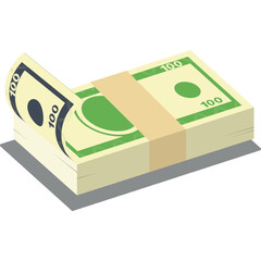 Money cash stack vector icon paper dollar isolated