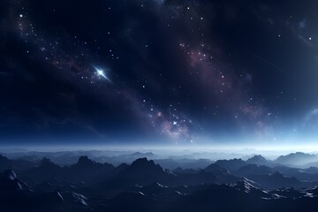distant alien planet horizon rendered illustration wallpaper