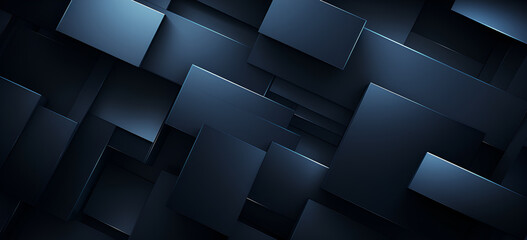 blue abstract geometric background wallpaper. A dark blue background with a lot of cubes - obrazy, fototapety, plakaty