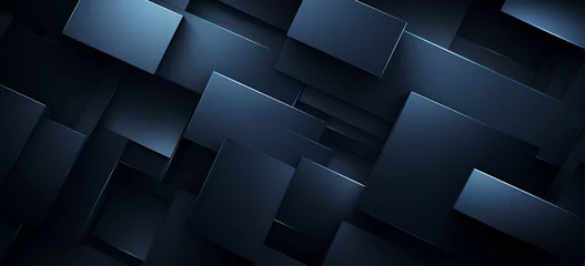 Poster blue abstract geometric background wallpaper. A dark blue background with a lot of cubes © zunaira