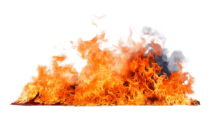 fire isolated on transparent background cutout