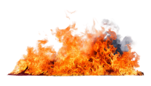 fire isolated on transparent background cutout