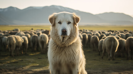 Central Asian Shepherd Dog (AKA Alabay, Alabai, Boribasar, Tobet, Chuponi, Volkodav), AI Generated - Powered by Adobe