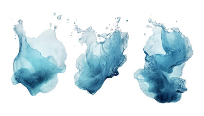 Fototapeta premium blue water splash isolated on transparent background cutout