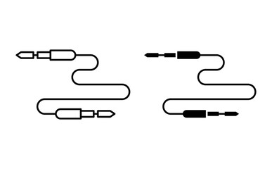 Audio Cable vector icon set. vector illustration