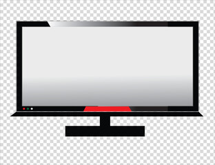 TV flat screen lcd or oled, plasma, realistic illustration, wide flatscreen monitor hanging on the wall.