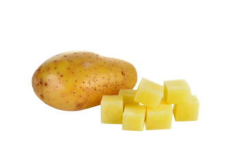 Sliced potatoes on  transparent png