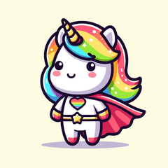 cute unicorn superhero