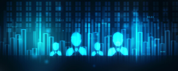 2d illustration Business Network concept
