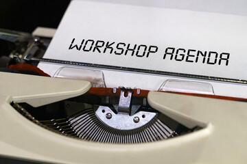 The text is printed on a typewriter - Workshop Agenda