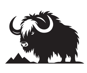 Yak. simple minimalistic black logo. Isolated black illustration