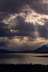 Lake landscape in Torres del Paine National Park Chile