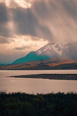 Lake landscape in Torres del Paine National Park Chile