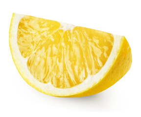 Lemon isolated. A slice of ripe lemon on a transparent background.