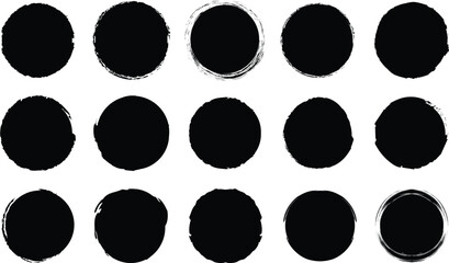 Set of grunge circle brush. Grunge banner collection. Vector - obrazy, fototapety, plakaty
