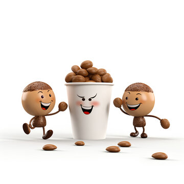 coffee cup and cartoon human