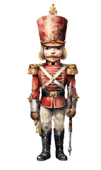 Fototapeta premium christmas nutcracker isolated on white