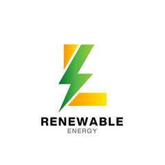 L electric letter logo design template