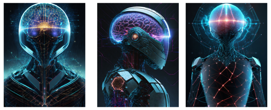 human in the future, technological change, future, set of 3