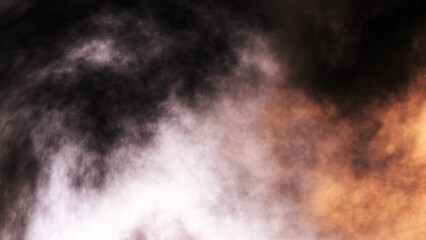 Orange brown light and dark gradient background.golden smoke. clouds abstract background.hell sky.horror smoke background fantasy style	