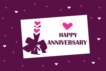 Happy Anniversary lettering text banner. Vector illustration
