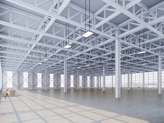 interior of a building.3D render of empty exhibition space. backdrop for exhibitions and events