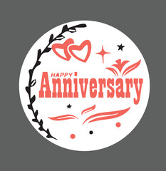 Happy Anniversary Card. Anniversary Poster. Anniversary Banner.