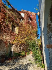 Biot, France - December 4, 2023: Picturesque center of the village of Biot in the South of France