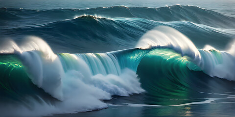 Ocean surface with big waves