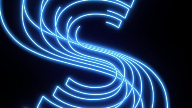 trendy alphabet letters S animation neon light effect a to z letter animation for background text 