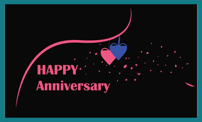 Happy Anniversary Card. Anniversary Poster. Anniversary Banner.