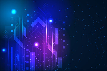 Uptrend abstract background. A group of digital blue arrows point up in the air shows feeling that rise, growth, motivation, hope, and more positive meaning.
