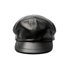 Naklejka premium black leather cap isolated on transparent background Remove png, Clipping Path, pen tool