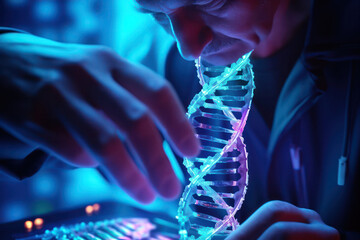 Skilled Hands Modify DNA Strands with Advanced Tools - Pushing Boundaries in Genetic Engineering.