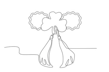 A lucky symbol Martisor. Martisor one-line drawing