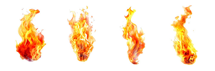 Flame on transparent background or PNG file made with Ai generative technology