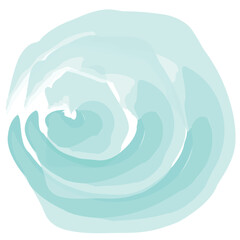 Vector rose with imitation turquoise watercolor.