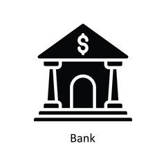 Bank  vector solid icon Design illustration. Business And Management Symbol on White background EPS 10 File