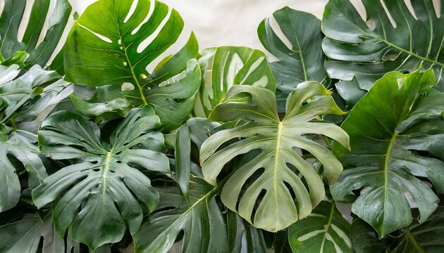 fondo hojas de monstera para invitacion boda plantas tropicales decoracion cuadro decoracion naturaleza hecho con ia