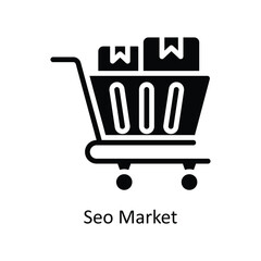 SEO Market vector solid icon Design illustration. Business And Management Symbol on White background EPS 10 File