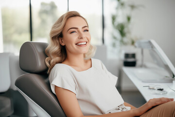 radiant young woman enjoying a dental visit with a bright smile