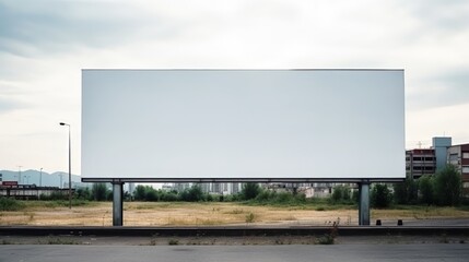 Blank billboard mockup outdoors for advertising on roadside 