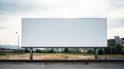 Obraz premium Blank billboard mockup outdoors for advertising on roadside 