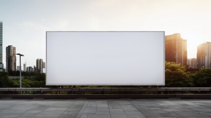 Obraz premium Blank billboard mockup outdoors for advertising on roadside 