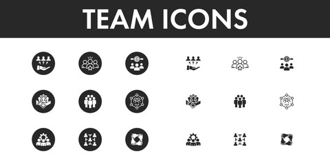 Team icons set vector design.