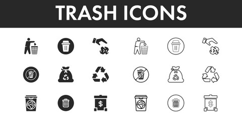 Trash icons set vector design.