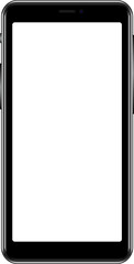 Realistic  smartphone with transparent screen isolated on transparent background. png. front view