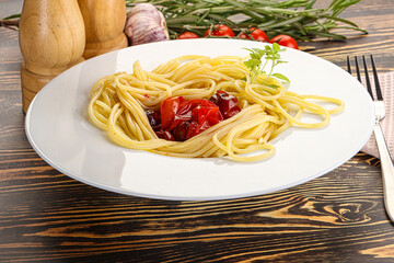Italian pasta spaghetti with tomato