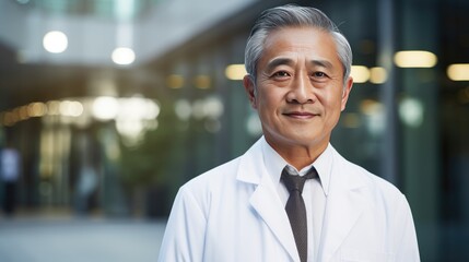Obraz premium Portrait of a doctor in front of the hospital